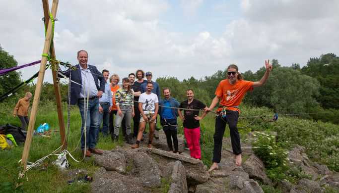 Opening highline Spaarnwoude Heuvels wethouder Diepstraten Slackned
